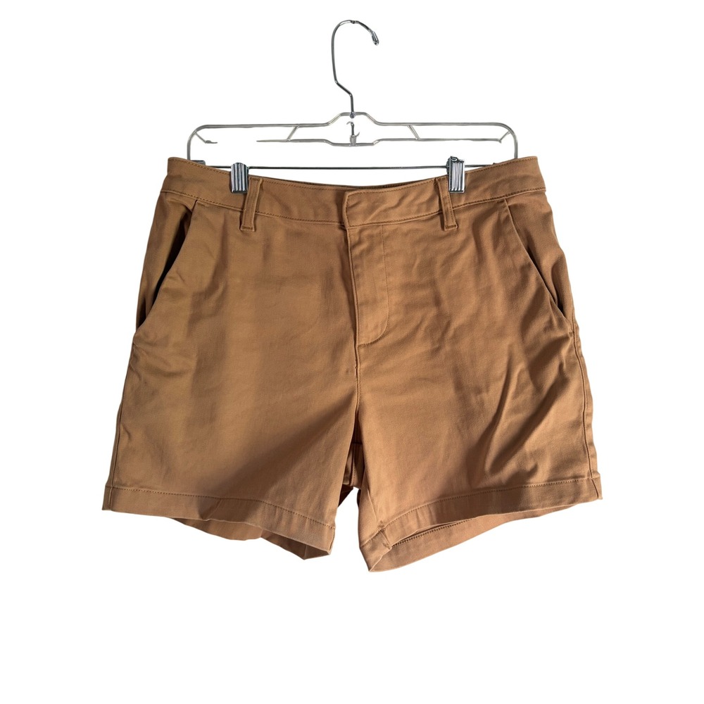 Banana Republic Womens Chino Shorts Camel Brown Twill Mid Rise Size 10